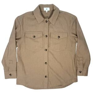 BP Tan Button Down Shacket Shirt Women's Small